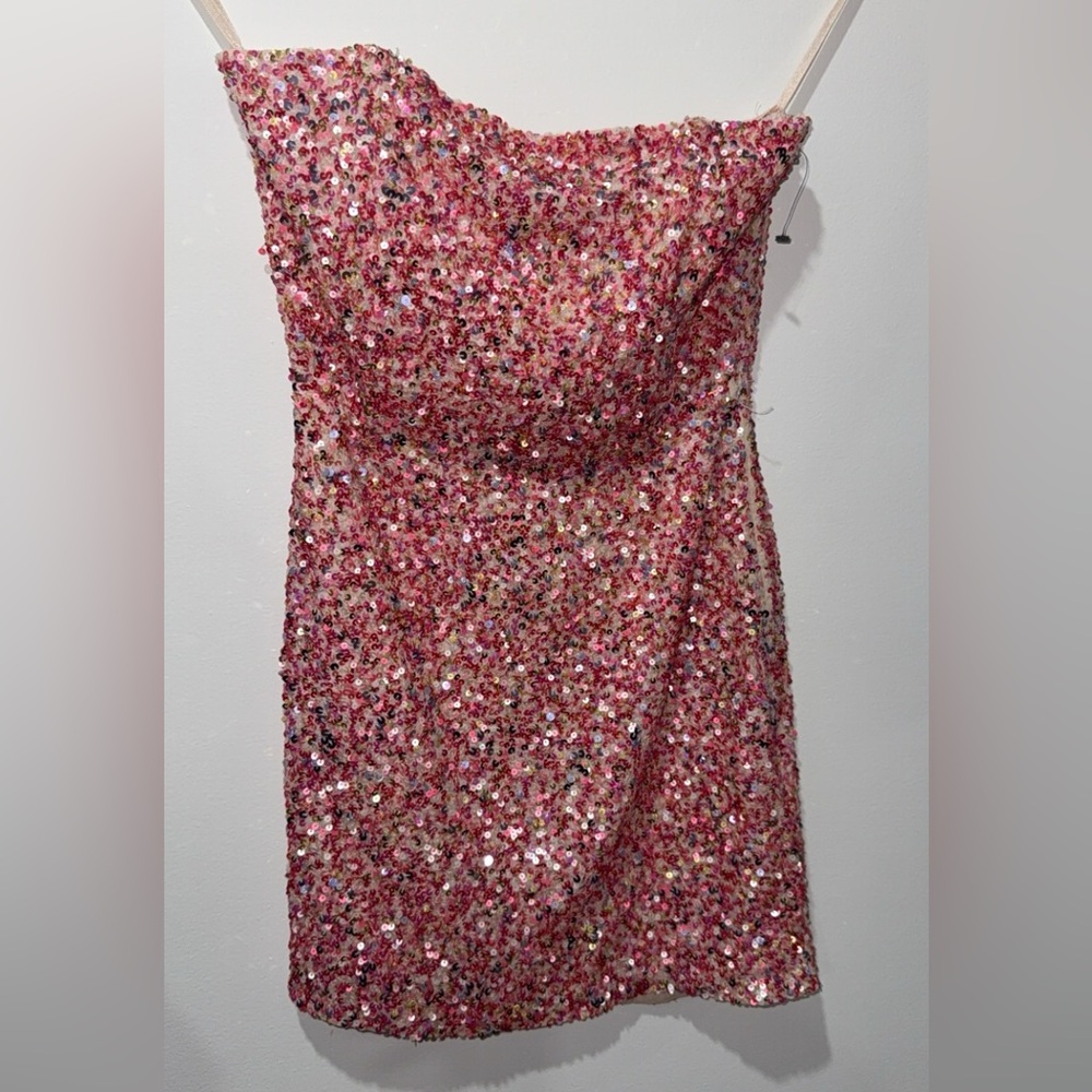 Retrofete Pink Sequin Mini Dress
